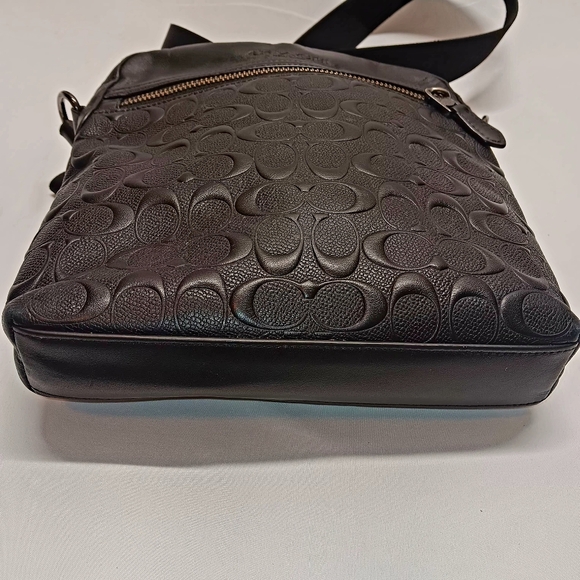 Coach F73338 Houston Flight Bag Black Embossed Signature Leather GUC - Picture 9 of 16